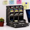 Wooden Desk Storage Shelf Multi-function Drawer Desk Organizer Office Desktop Display Shelf Pen Holder Stationery Storage Box