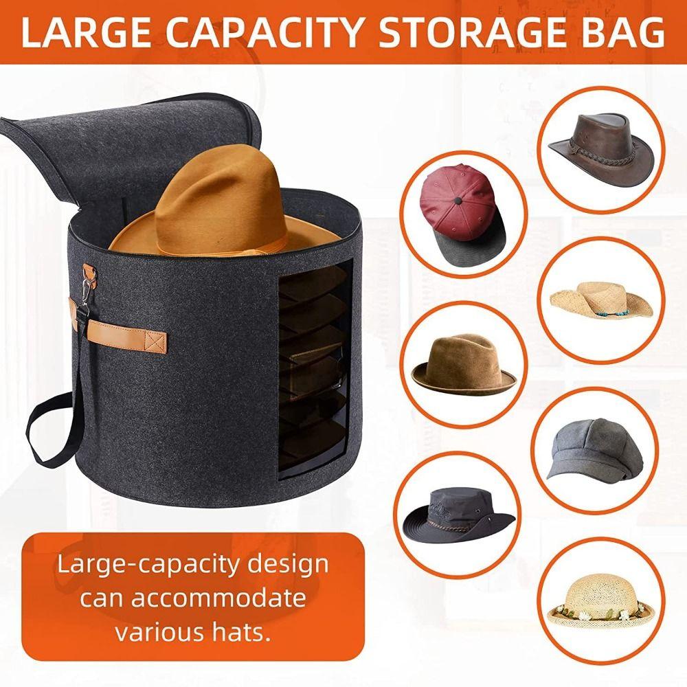 Dustproof Cap Organizer Bag Window Cowboy Hat Container Convenient Clothes Storage Bin Outdoor