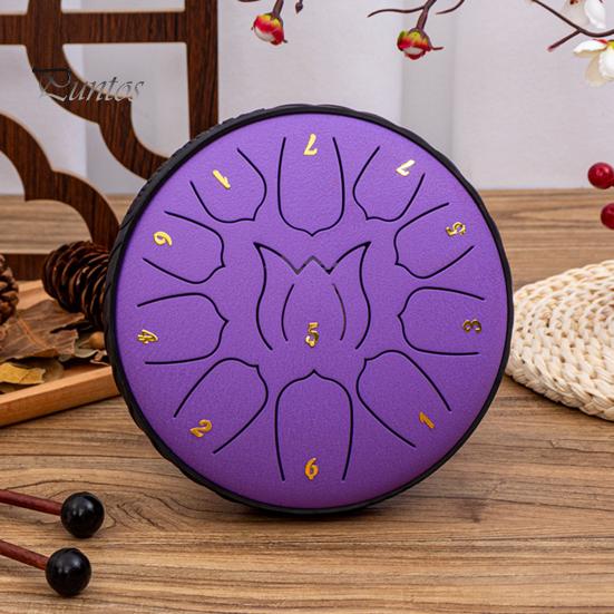 Steel Tongue Drum Set Ethereal Drum with Bag Sticks Music Book Drum Holder Sound Healing Hand Drum for Meditation Yoga Chakra Music Therapy