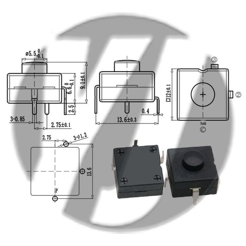 12x12 LED Flashlight Desk Lamp with Self-Locking Power Switch