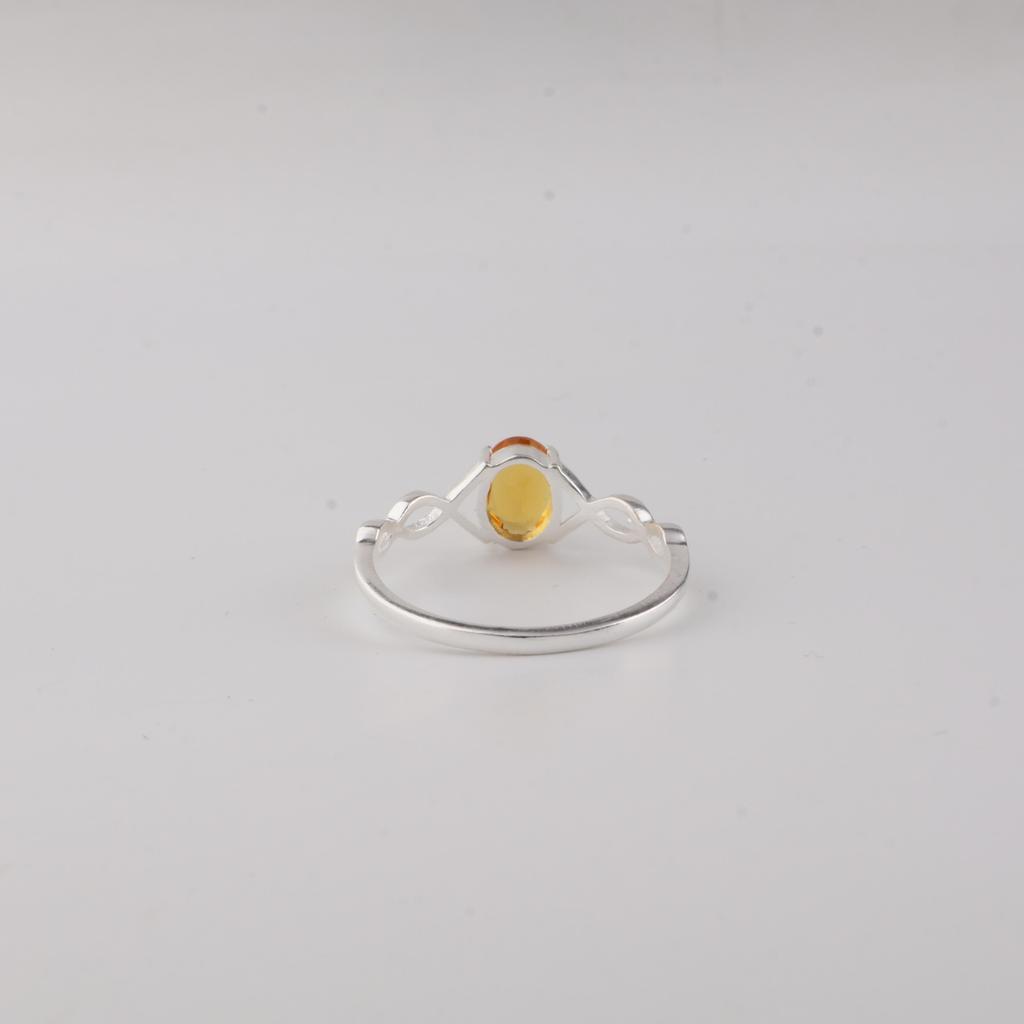 Natural Citrine Gemstone 925 Sterling Silver Jewelry Pretty Ring For Your Love CZR-16-2