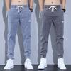 Pantaloni Jeans Larghi Dritti Sottili Taglie Forti Stile Retrò Hong Kong Vita Elastica Coulisse Gamba Primavera Autunno Uomo