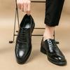 Men White Brogues Derbys Formal Business Leather Shoes Men Retro Black Tuxedo Wedding Classic Dress Shoes Over Sized