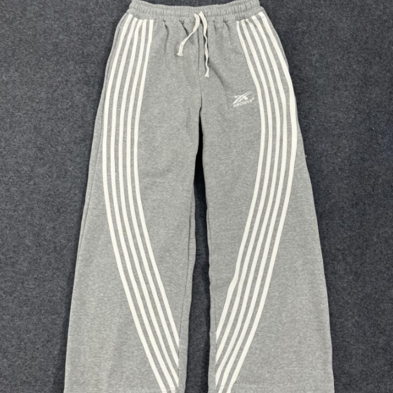 Pantalon droit ample à rayures décontracté rétro mode de rue européenne et américaine