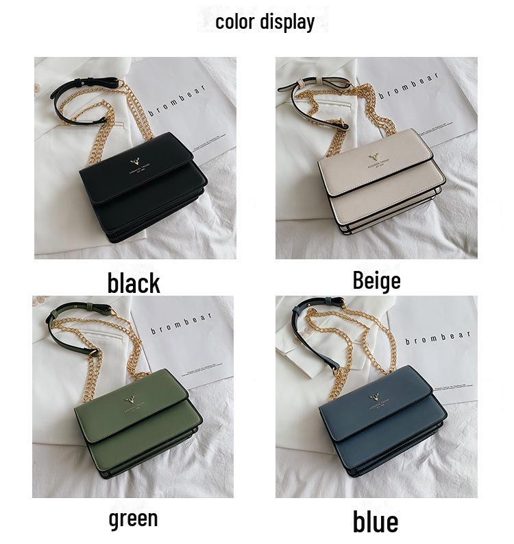 2025 Women's Korean Style Shoulder Bag: Simple Design, Chain Strap, Small Square Messenger Bag