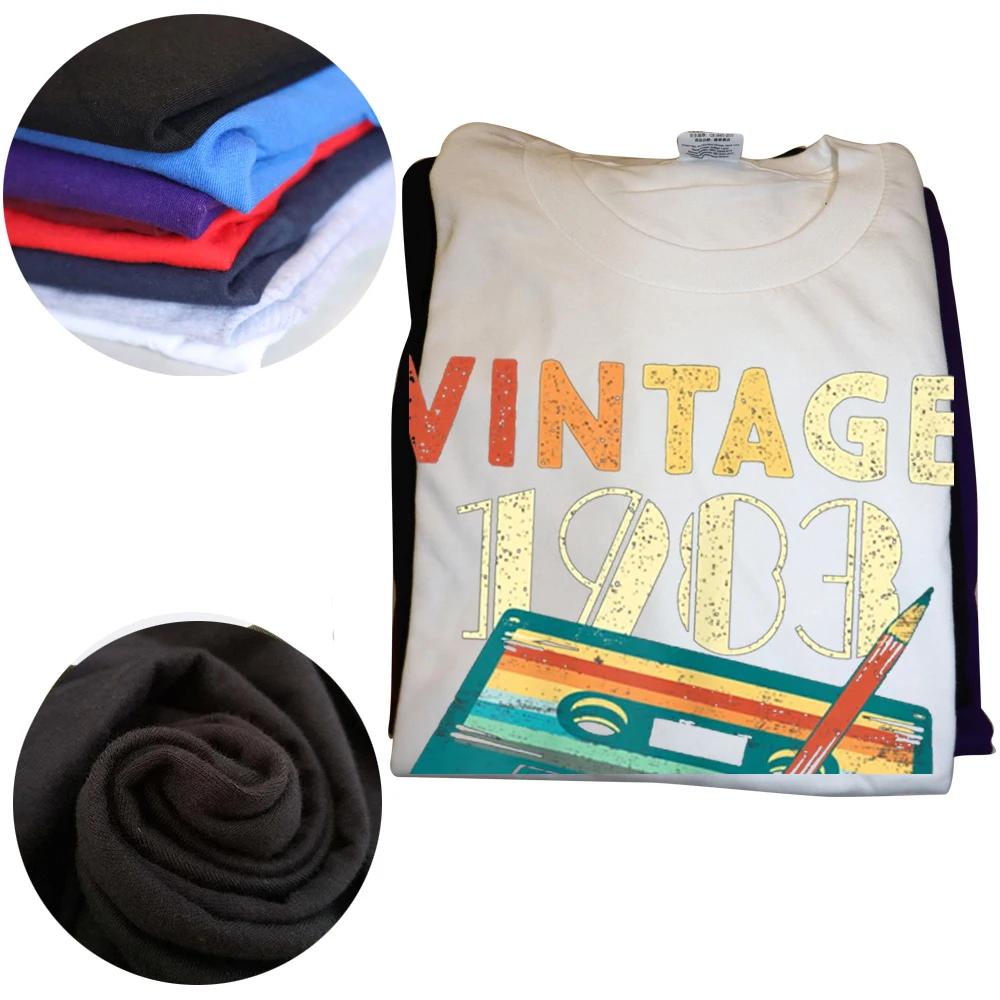 Vintage 1983 Hudební kazeta Dárky k 41. narozeninám Trička pro 41leté Léto Milovník hudby Grafické Bavlna Streetwear Tatínkovské tričko