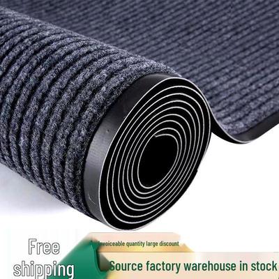 PVC Double Stripe Non-Slip Entrance Mat: Absorbent Floor Mat for Hotels, Kitchens, and Bathrooms.