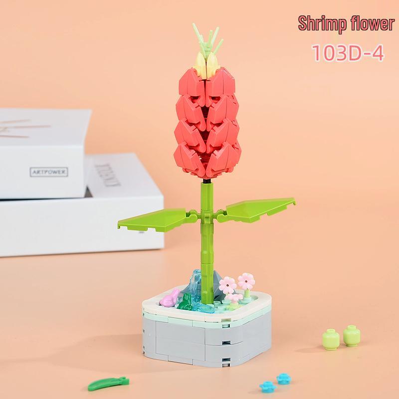 Educational Sunflower & Hibiscus Building Blocks Ornament - Teacher's Day Gift