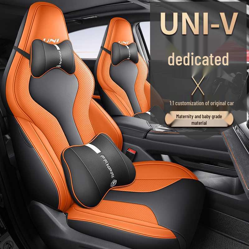 Breathable Perforated Seat Covers for 2023-2025 Changan Uni-V, All-Season Universal Fit.