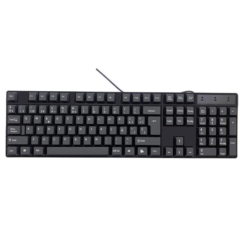 Multilingual USB Wired Keyboard with Russian, Arabic, Spanish, and French Layouts