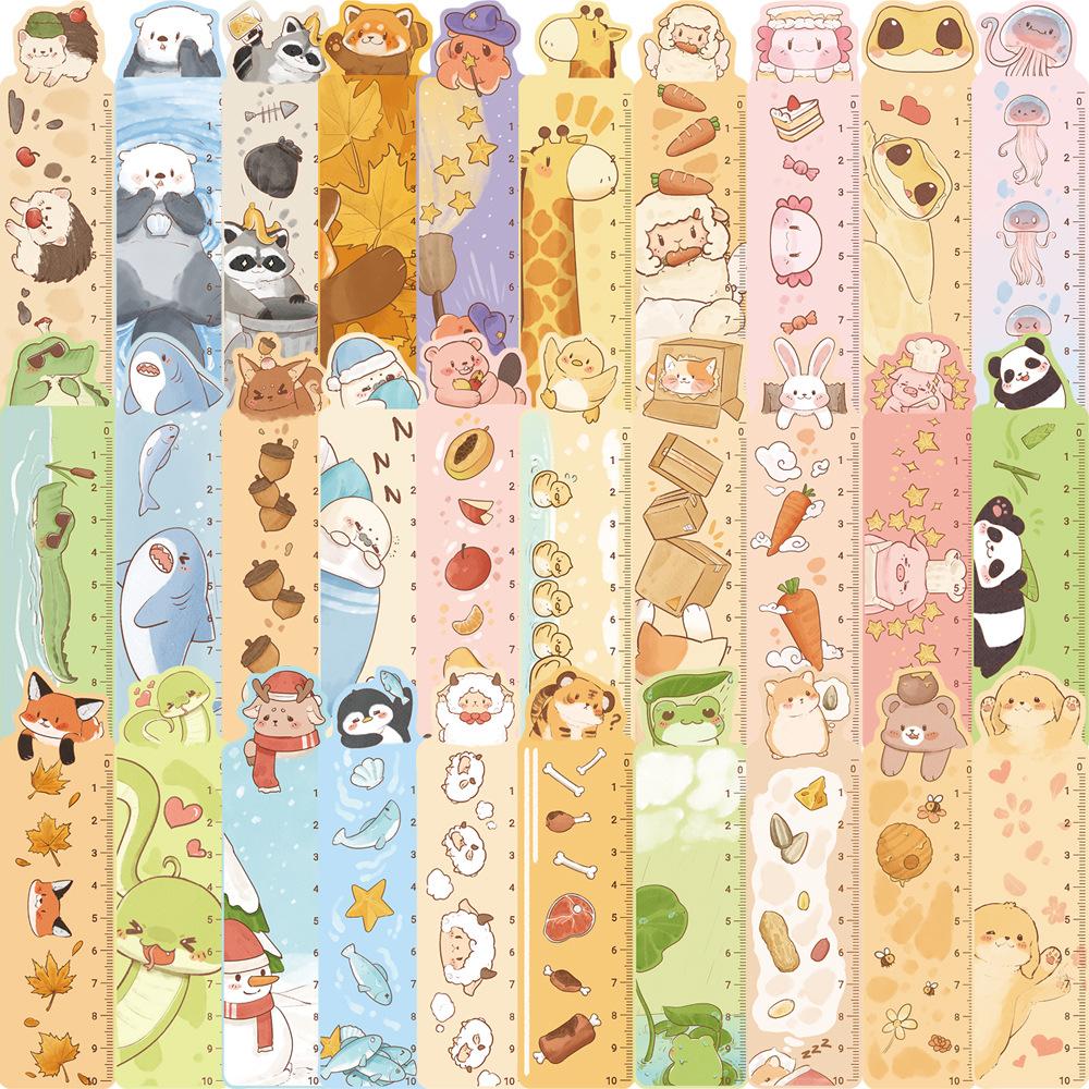 

30PCS Cartoon Animal Ruler Bookmarks Set Creative Paper Reading Markers Aesthetic Decorative DIY Scrapbooking & Journaling