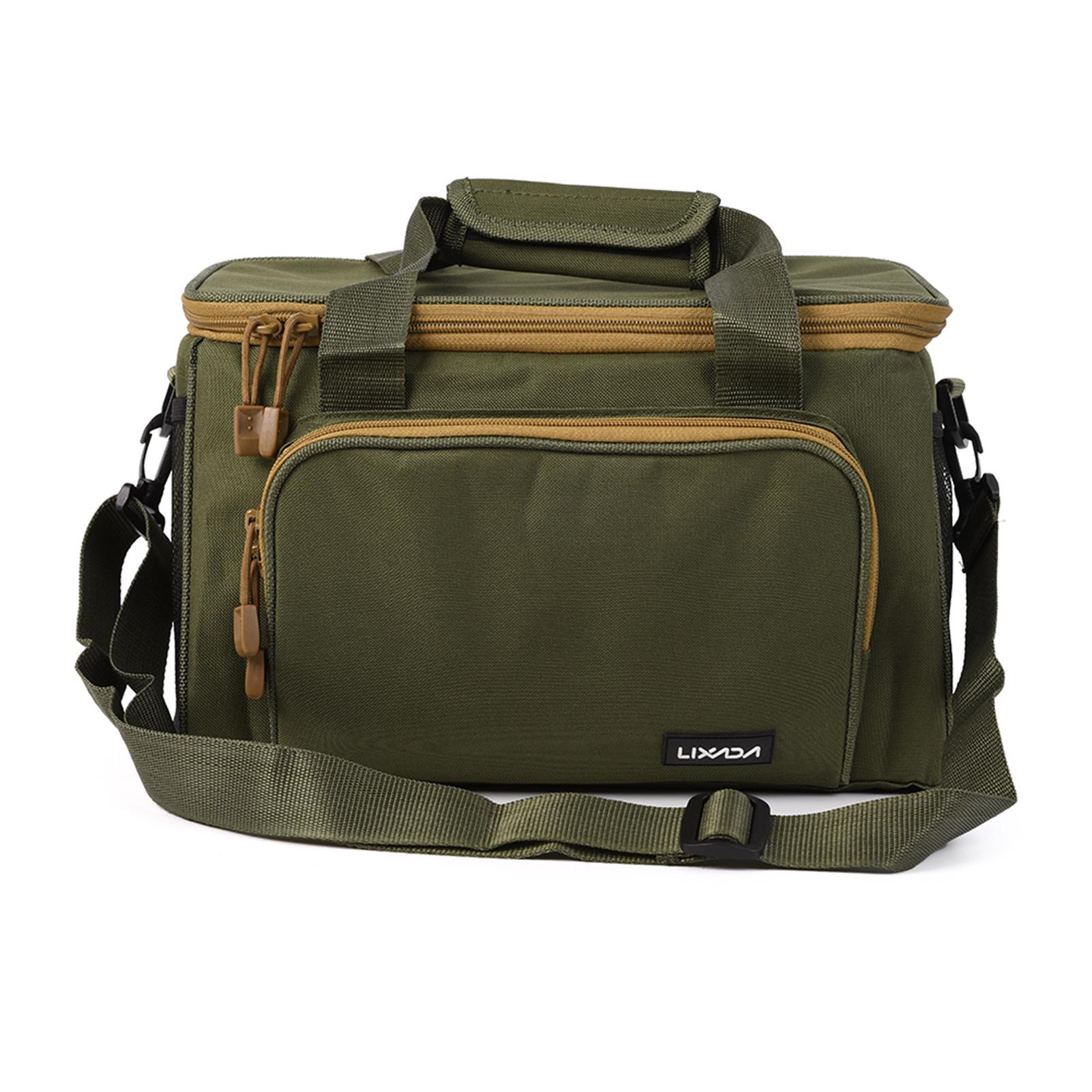 

Lixada Fishing Tackle Bag Portable Multifunctional Canvas Fishing Shoulder Bag Pack Fishing Lure Reel Bag Pouch Tools Handbag армія зелений колір