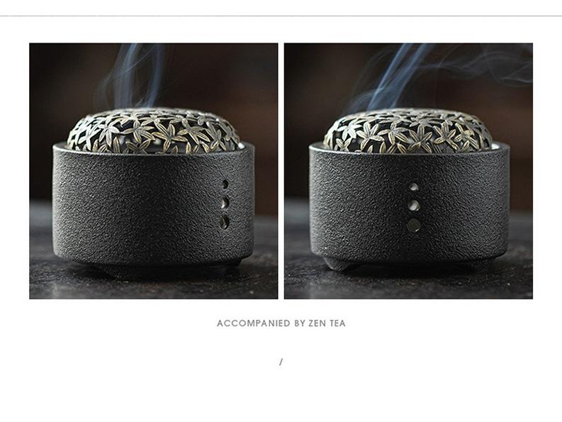 Ceramic Incense Burner for Coils & Sticks, Home Aroma Diffuser, Sandalwood & Agarwood Ornament.