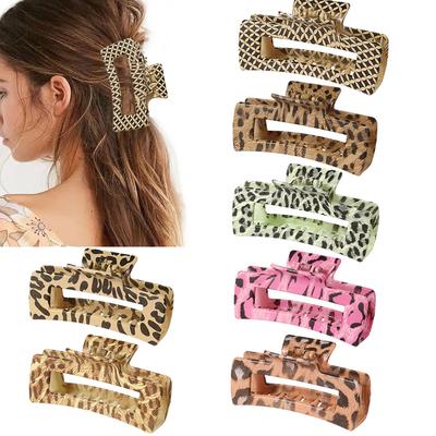 Vintage Leopard Print Plastic Hair Claw Clip 10 5CM Large Size Water Transfer Printing New Cross Border Fashion Hair Accessory