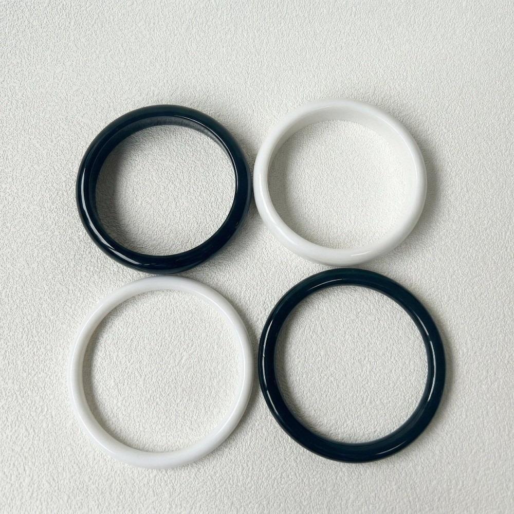 4Pcs/Set Wristband Acrylic Bracelets Set Stackable Translucent Boho Bracelets Bohemia Hand Ring Curved Tube Bangle Summer