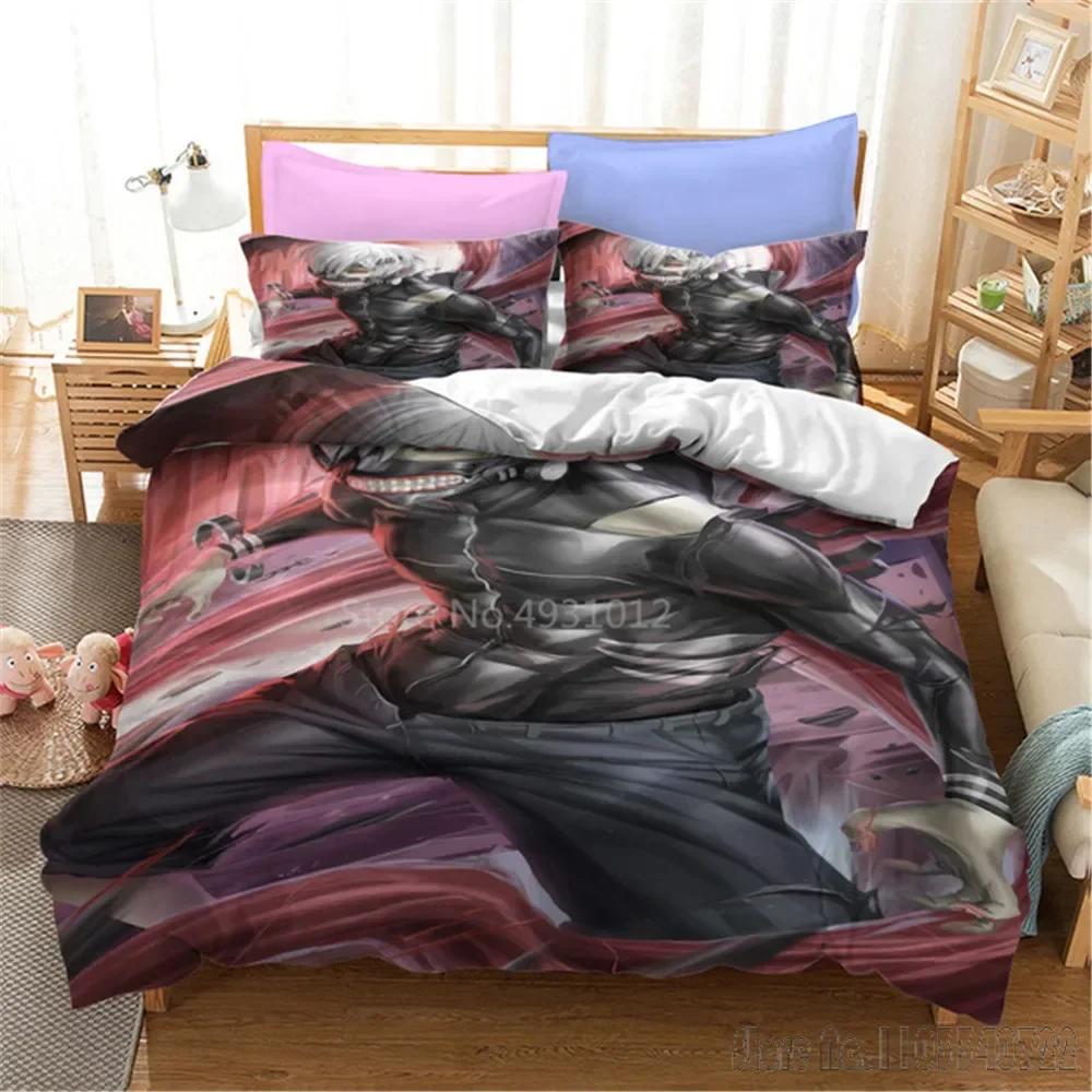 Admire 3D Tokyo Ghoul Cartoon Duvet Cover Set HD Comforter Cover for Kids Bedding Sets Bedclothes Bedroom Decor