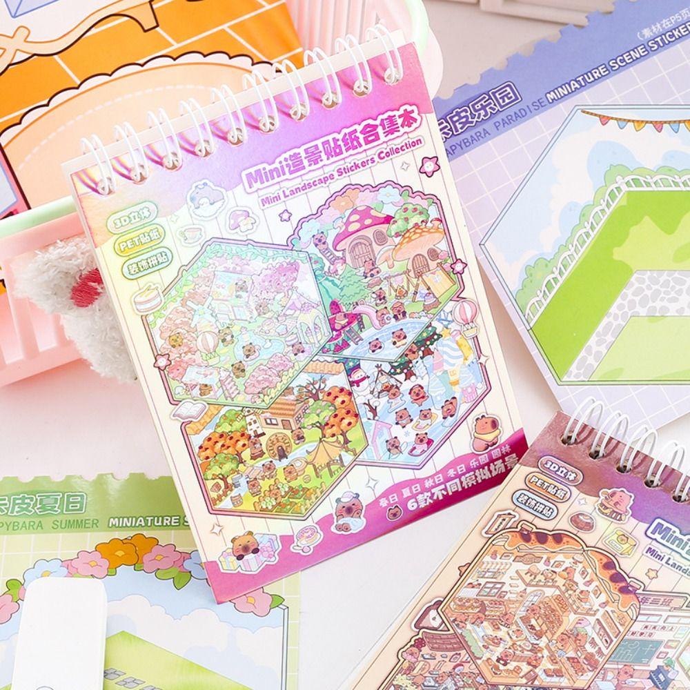 PET 3D Landscape Sticker Decompression DIY Cabin Scene Sticker Gifts