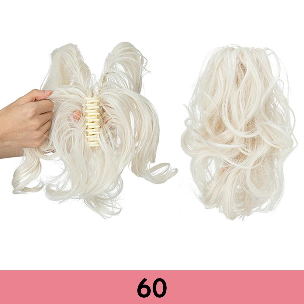 

MISSQUEEN Synthetic DIY Deformation Ponytail Extensions Short Wavy Claw Ponytail False Pigtail For Women Daily Wear 25cm