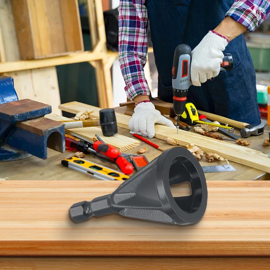 External Chamfer Deburring Tool 1pcs Black CR12 MOV Material Safety Design For Wood / Hardened Steel Practical