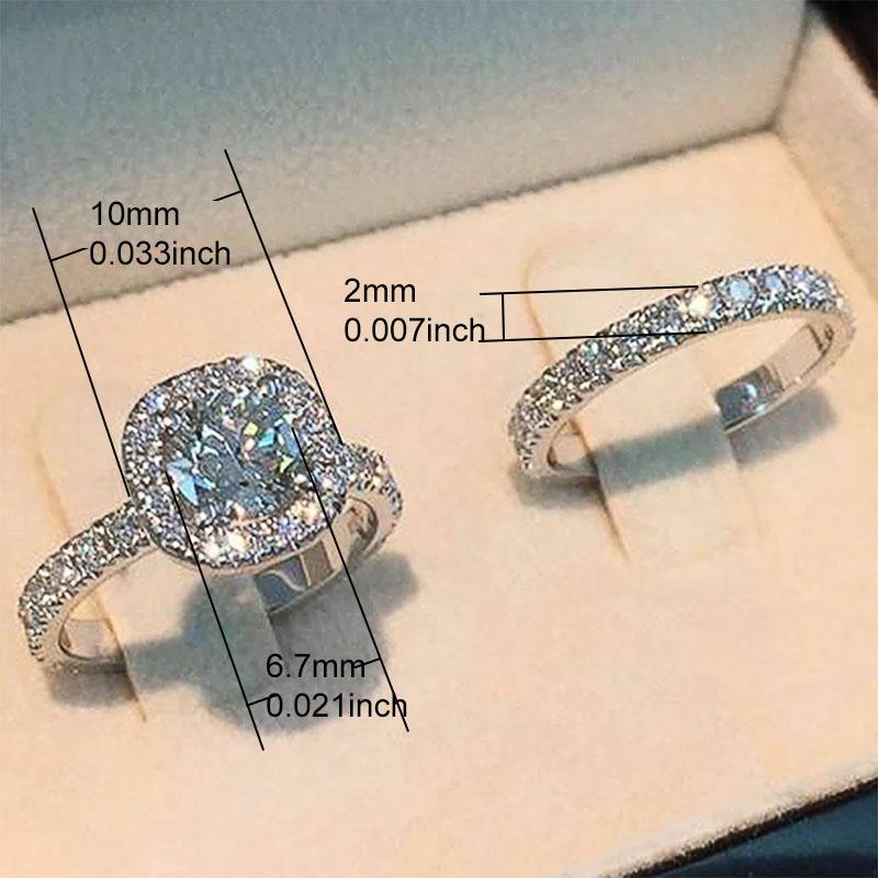 Huitan Sale Simple Elegant Round/Square CZ Rings for Women  Color Engagement Wedding Party Fashion Female Ring Jewelry