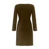 Fashion Women's Color Hot Drill Slim Package Hip Strapless Long Sleeved Dress