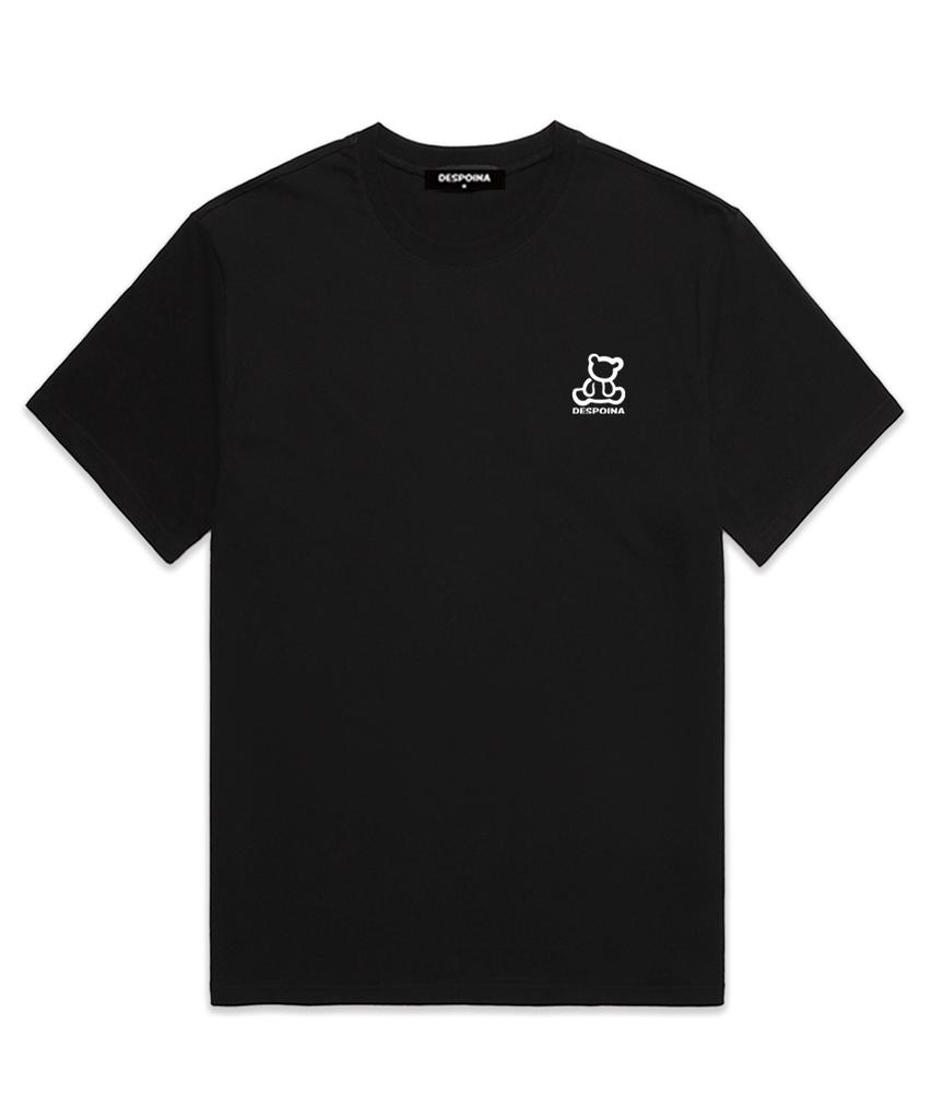 Ujeu Teddy Bear Oversized Short-Sleeve T-Shirt (Ds009) Black
