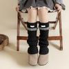 Elastic Sweet Style Leg Sleeves Warm Calf Length Socks For Girls Ruffled Design Fashionable Winter Accessories