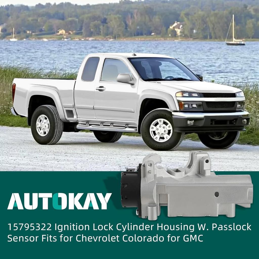 AUTOKAY 15795322 Ignition Lock Cylinder Housing W. Passlock Sensor Fits For Chevrolet Colorado For GMC Canyon Hummer H3 H3T Isuzu I-280 I-290 I-350