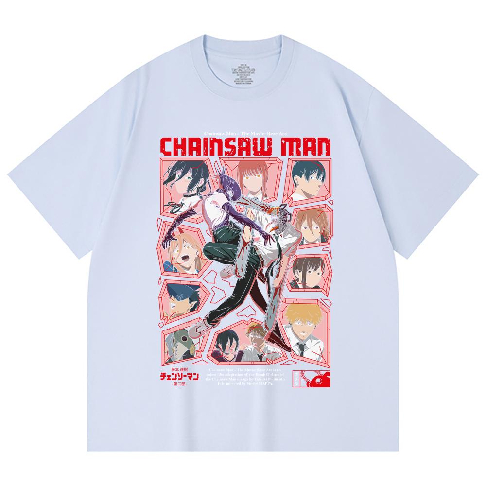 230 Gsm 100% Cotton Chainsaw Man V18 Reze Arc Print Unisex Heavy Cotton T Shirt
