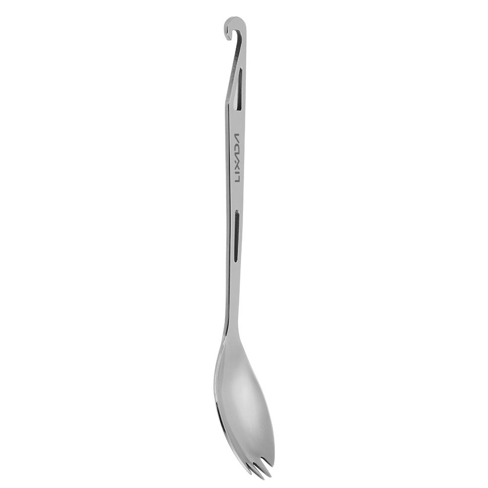 Lixada Edelstahl-Göffel mit Flaschenöffner, leichtes Outdoor-Dinner-Göffel-Besteck für Reisen