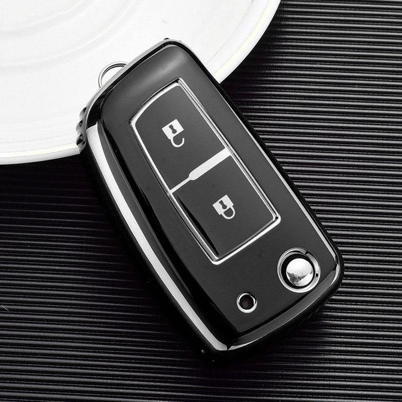 

TPU Car Folding Key Case Cover Shell for Nissan X-Trail Qashqai J11 Juke Murano Micra Tiida Maxima Altima Kicks Protector Holder
