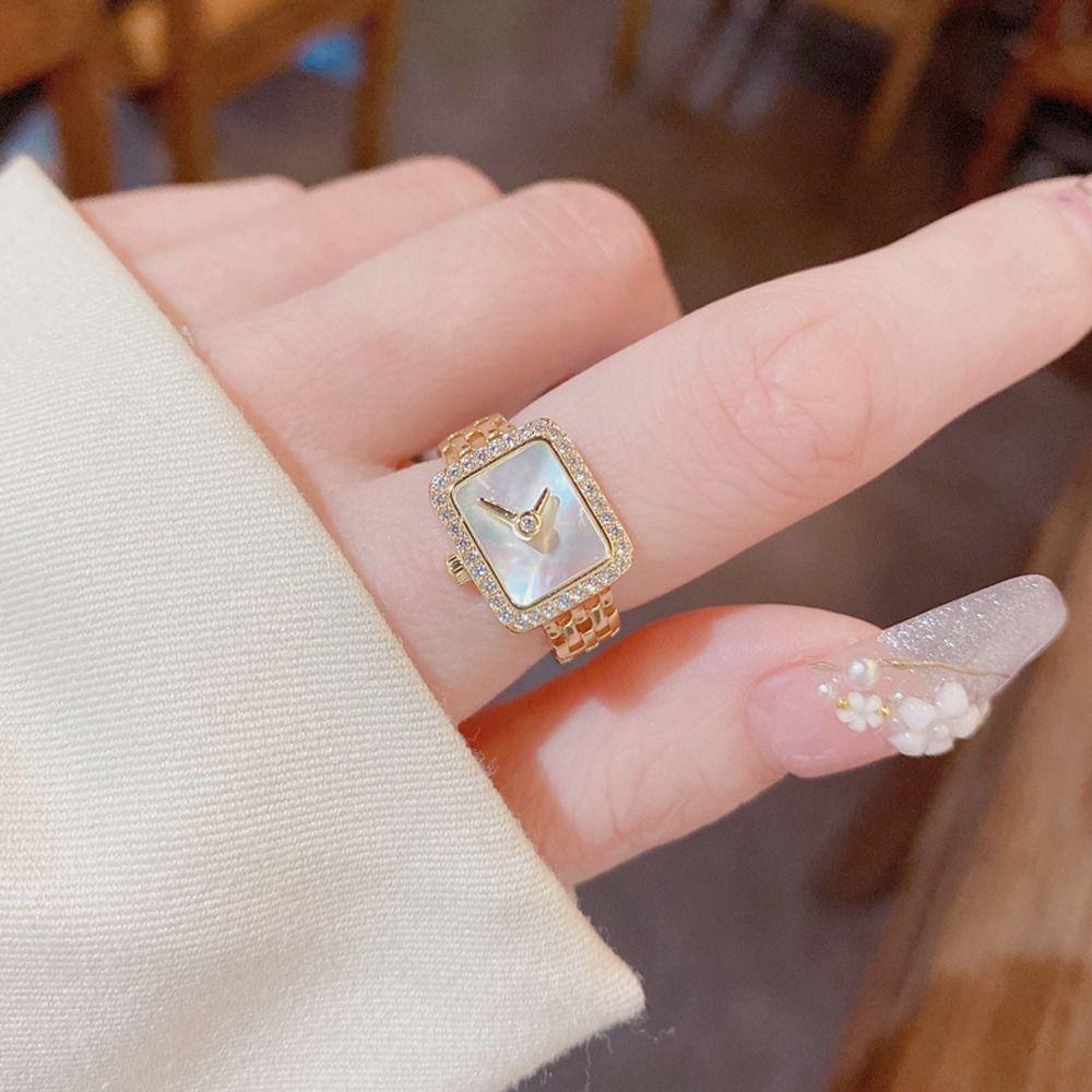Gift Niche Design Ins Style Rhinestone Women Ring Fashion Jewelry Korean Style Ring Vintage Ring