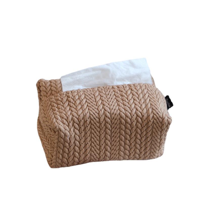 Nordic Wheat Ear Texture Tissue Box - Cloth Art Design for Car Storage