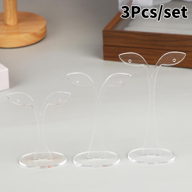 3Pcs/set Clear Acrylic Earring Display Stand Transparent Stud Dangle Earrings Display Rack For Jewelry Showcase Organizer Holder