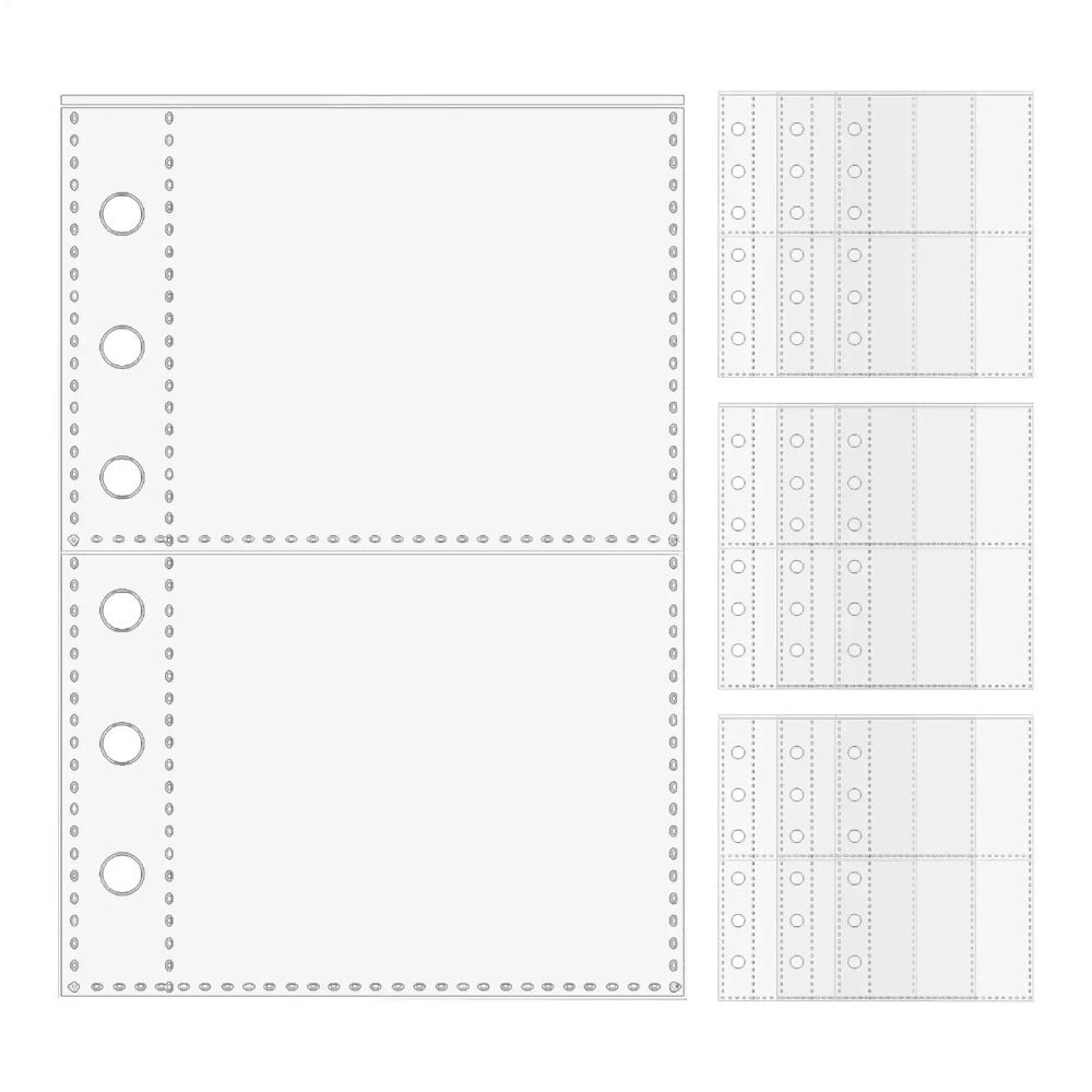 Standard Binders A7 A7 Binder Pages Clear 6-Ring Card Protector Sleeves Transparent Pages