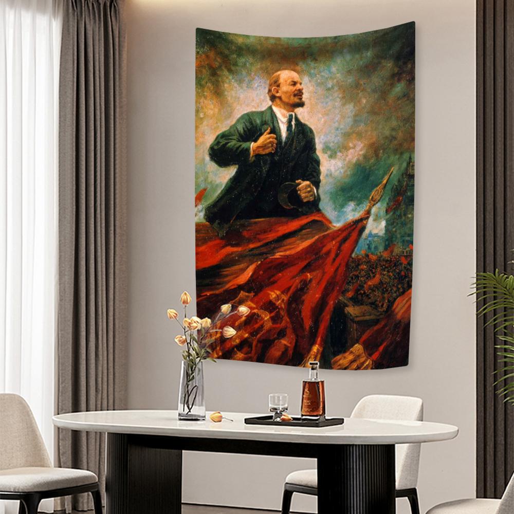 Lenin Stalin USSR CCCP Poster Tapestry Vintage Home Decor Aesthetics Wall Hanging Covering Carpets Dormitory Backdrop Bedspread