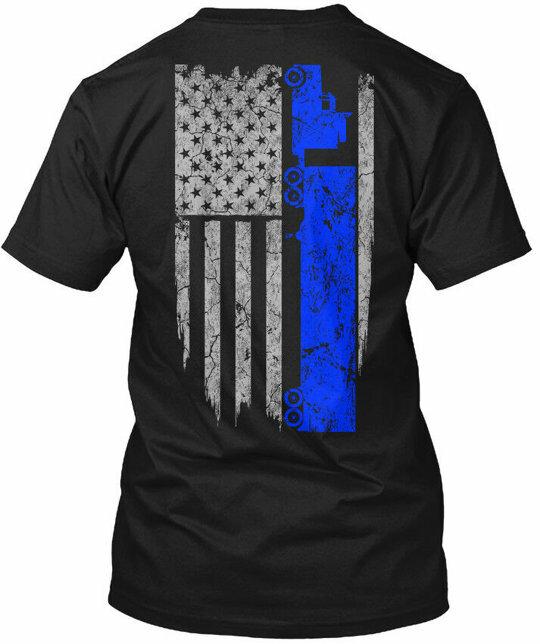 

Truck Driver Trucker Flag Cotton Crew neck T-Shirt Made in USA S-5XL 4XL