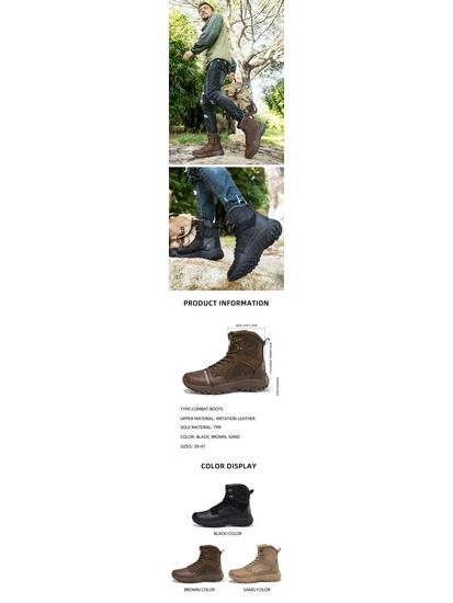 Men's Autumn Combat & Assault Boots - Large Size Outdoor Tactical & Mountaineering Desert Boots