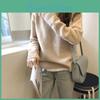 Maglione da Donna Autunno Inverno Capo d'Abbigliamento Stile Pigro Largo Versione Coreana Top Sottostante Maglione a Maglia