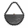 Nuova Borsa a Mano Semicircolare in Acrilico Perlescente con Perline per Donna Stile Vintage Quadrata Pochette da Sera