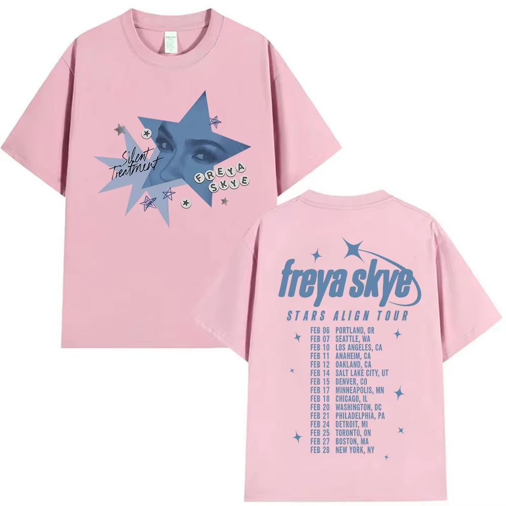 T-shirt da uomo Streetwear Oversize Freya Skye T-shirt Grafica Descendants World War Z Tour T-shirt Cotone Streetwear Descendants Maglietta da Concerto