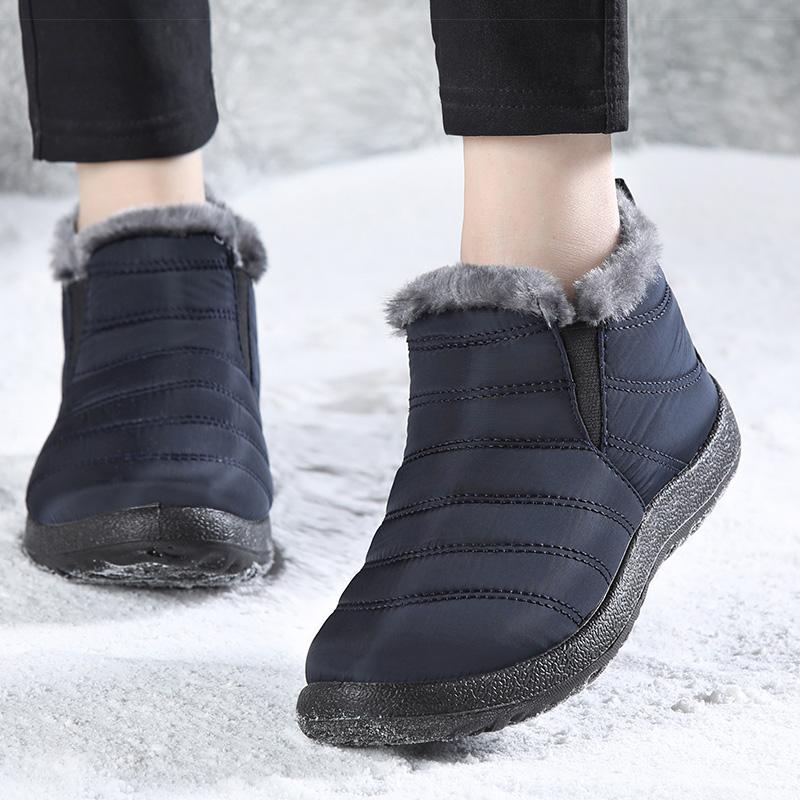 

Women s Boots Black Slip On Woman Shoes Fur Ladies Shoes Unisex Ankle Boots Waterproof Keep Warm Botas Mujer Winter Snow Boots 35