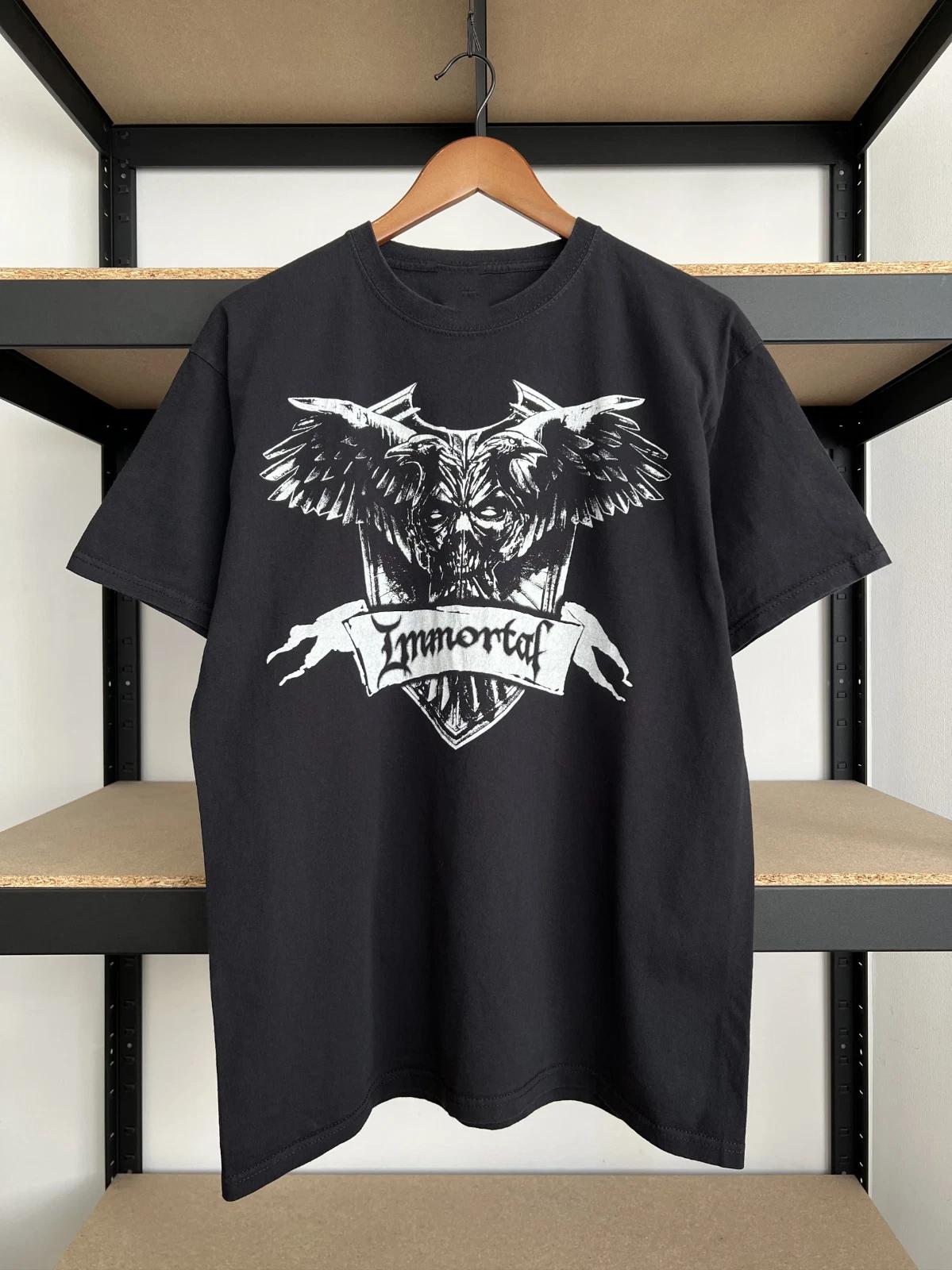 Men s and Women s T-shirts Hot! Immortal Band Album Short Sleeve Cotton Black XL