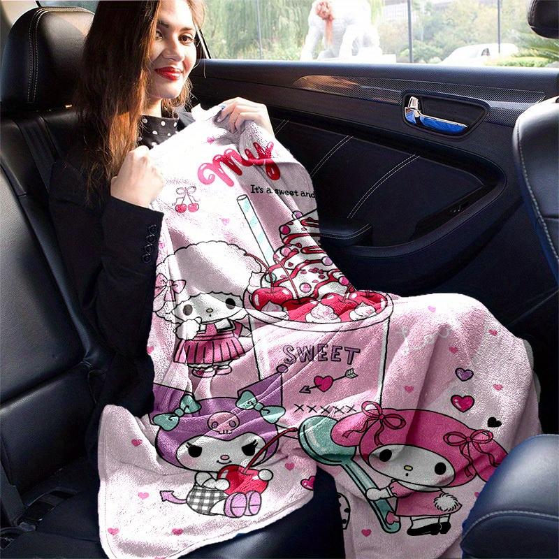 1pc, Sanrio My Melody Sweet Day Home Decor Flannel Blanket: Perfect Gift for Bedroom, Living Room, Travel, Camping, Car, Beach, Office Nap, Cozy Sofa