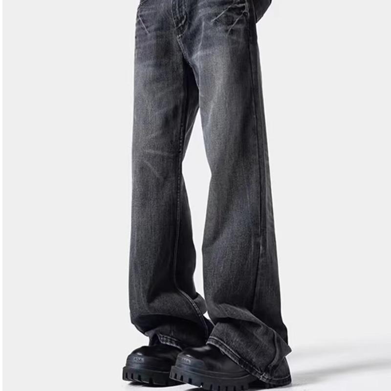 

Джинсы прямого кроя с эффектом варки «молния» в стиле ретро 2025: Женский микроклеш стритвир XXXL