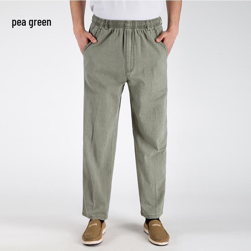 Men's High-Waist Linen Blend Pants: Breathable, Casual Fit for Summer