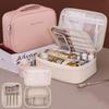 Prite Makeup Bag, Large Capacity Portable Travel Cosmetic Bag, Waterproof Makeup Organizer for Women with Handle and Divider