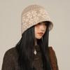 Autumn and Winter Hat Women's Color Matching Knitted Hat Windproof Warm Wool Hat Fashion Basin Hat
