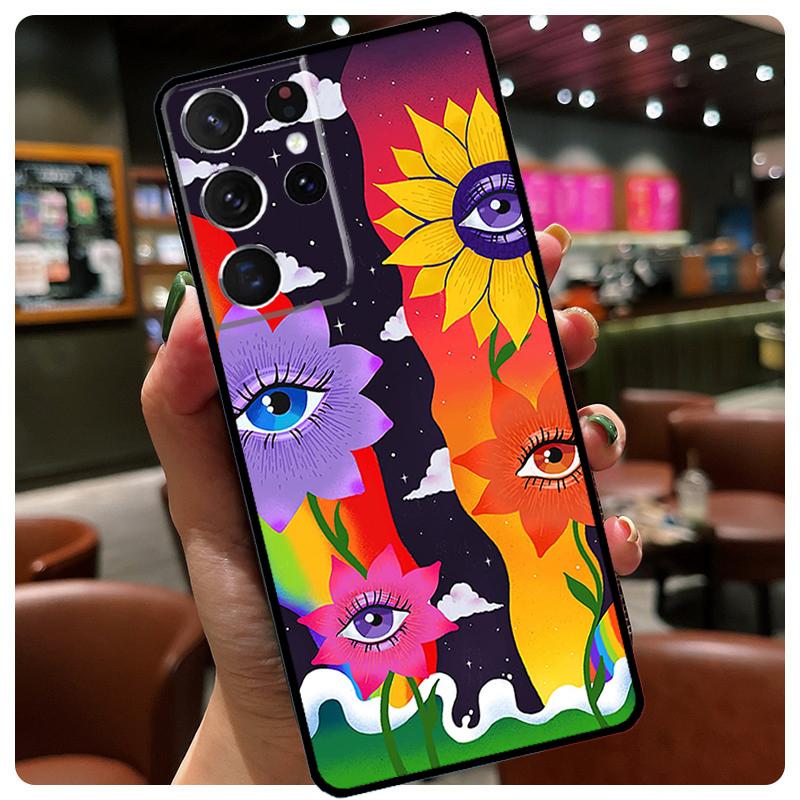Trippy Indie  Y2K Aesthetic Phone Cover For Samsung Galaxy S23 S21 S22 Ultra S20 FE Note 20 Note 10 S8 S9 S10 Plus Case