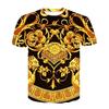 Luxury Baroque Golden Pattern T-shirt Unisex Unique 3D Print Crewneck T Shirts Men Personality Streetwear Fashion Trendy Tee Top